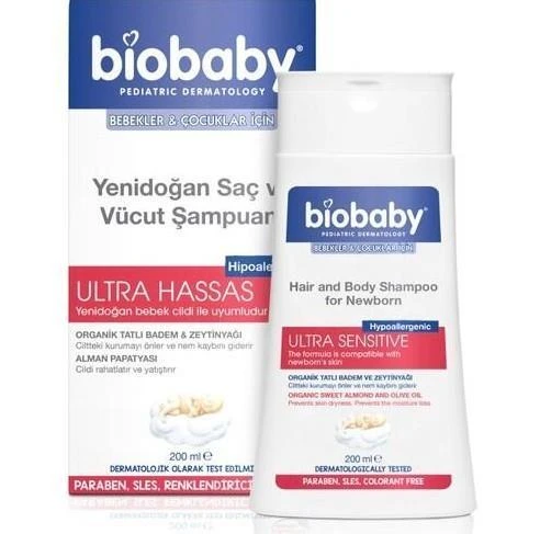 Biobaby Ultra Hassas Bebek Saç ve Vücut Şampuanı 200 ml ürün görseli