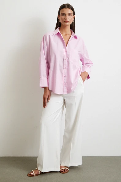 Must Have Poplin Gömlek Pembe - Resim 2