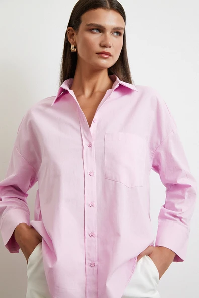 Must Have Poplin Gömlek Pembe ürün görseli