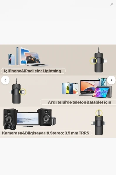 QASUL 2 Lİ KABLOSUZ YAKA MİKROFONU iOS Android, Kamera, USB-C  , Video Kaydı, Vloglama - 5