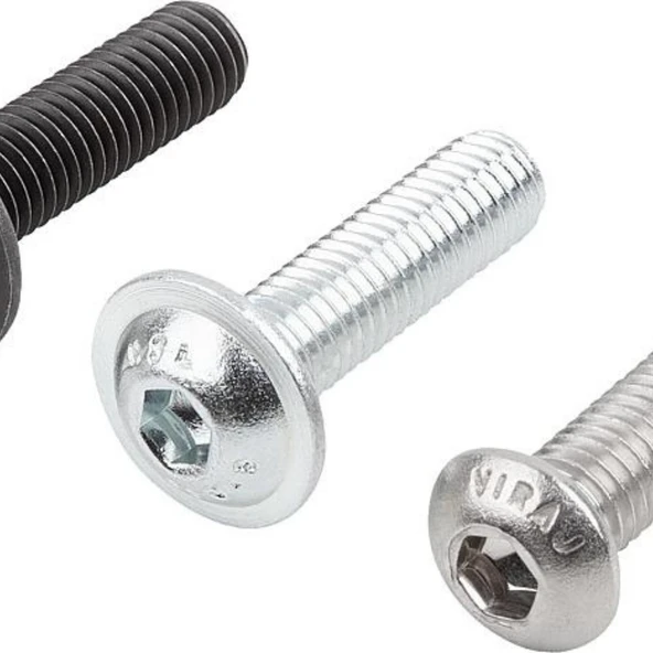 DIN 7380 10.9 Kalite Galvanizli Bombe Başlı İmbus Cıvata (M3–M6) M3 X16 ürün görseli 1