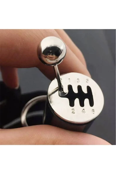 Mucit Home Renkli Hareketli Araba Manuel Vites Anahtarlık Altı Hız Dişli Shifter Topuzu Metal Anahtarlık - 4