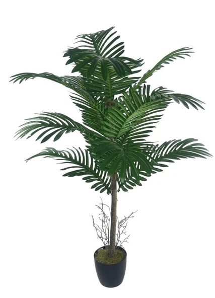 Nettenevime Yapay Ağaç Palmiye 12Yaprak Areka Ağacı Siyah Saksıda Tek Gövdeli 120*70Cm ürün görseli 1