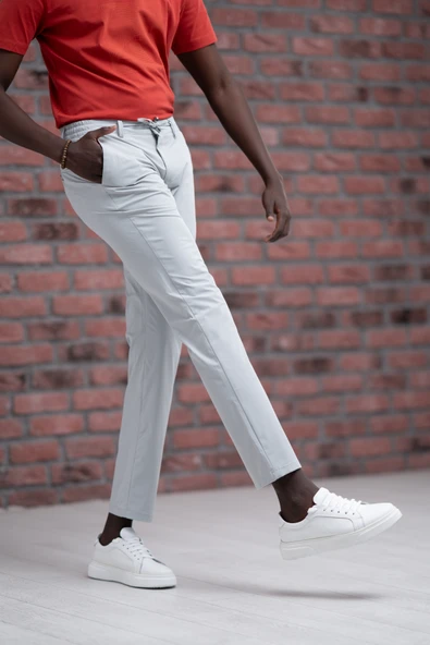 Regular Fit Likralı Paraşüt Kumaş Beli İplikli Ve Lastikli Jogger Pantolon - Resim 3