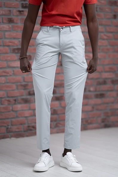 Regular Fit Likralı Paraşüt Kumaş Beli İplikli Ve Lastikli Jogger Pantolon - Resim 4