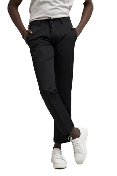 Regular Fit Likralı Paraşüt Kumaş Beli İplikli Ve Lastikli Jogger Pantolon - Resim 7