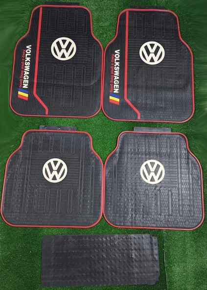 Üniversal V W Latex Kauçuk-5 parça-Paspas-Kaydırmaz Taban-1.Sınıf İthal Ürün