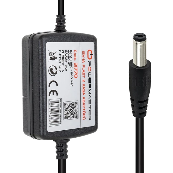 Powermaster PM-31770 12 Volt - 1 Amper - 12 Watt 5.5*2.5 Mm Uçlu İki Ucu Kablolu Masaüstü Adaptör - Resim 3