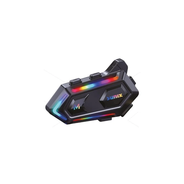 Sunix IPX6 Su Geçirmez 1000 Mah RGB Led Efektli  Intercom Motosiklet Kask Kulaklığı NTR-102 ürün görseli