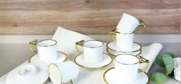 FİNCAN TAKIMI CANARINO BEYAZ GOLD ürün görseli 1