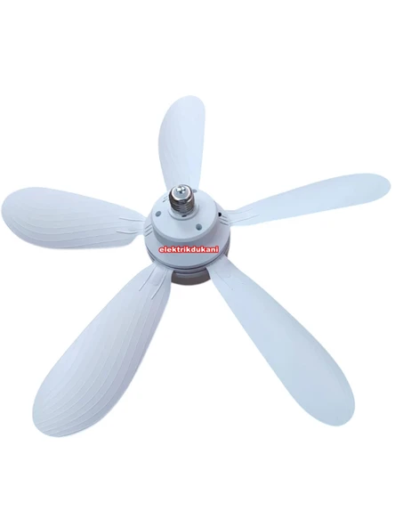 Tavan Vantilatörü 15w Beyaz / Günışığı Ledli E-27 Duy a Takılabilen 5 Kanatlı Kumandalı Vantilatör 80-265v - 7