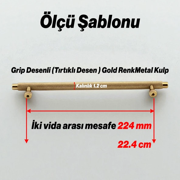 Martin Gold Metal Kulp 224 mm Mobilya Çekmece Mutfak Dolabı Dolap Modern Kapak Kulpları Grip Desen - Resim 2