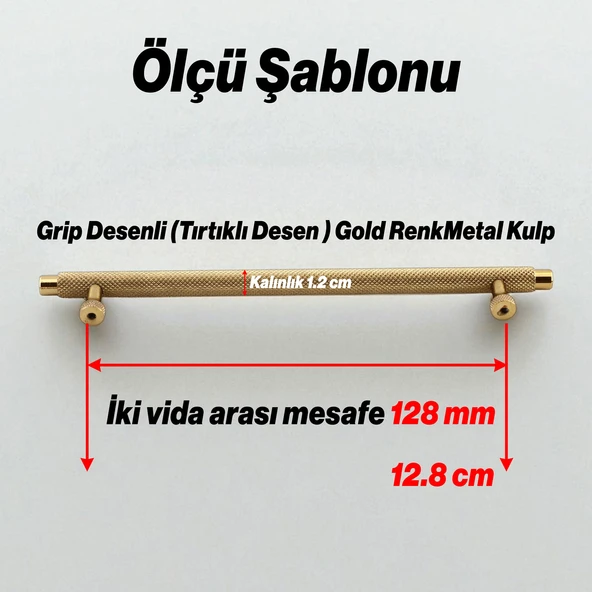 Martin Gold Metal Kulp 128 mm Mobilya Çekmece Mutfak Dolabı Dolap Modern Kapak Kulpları Grip Desen - Resim 2