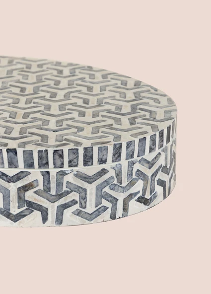 The Mia Sedef Yuvarlak Kutu 40x30x8 cm TLC0089 - Resim 5