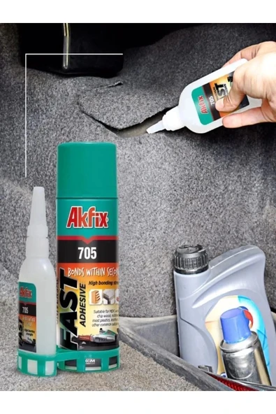 Akfix 705 Hızlı Yapıştırıcı Seti – 200 ml Sprey + 50 gr Aktivator | Çok Amaçlı, Universal Süper Güçlü Yapıştırıcı-Tutkal - 6