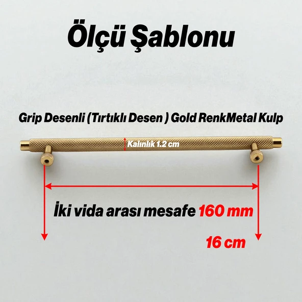 Martin Gold Metal Kulp 160 mm Mobilya Çekmece Mutfak Dolabı Dolap Modern Kapak Kulpları Grip Desen - 2