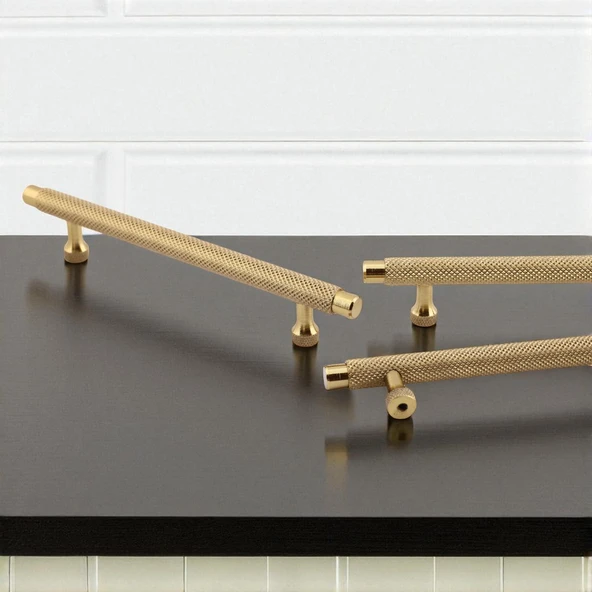 Martin Gold Metal Kulp 128 mm Mobilya Çekmece Mutfak Dolabı Dolap Modern Kapak Kulpları Grip Desen - Resim 4