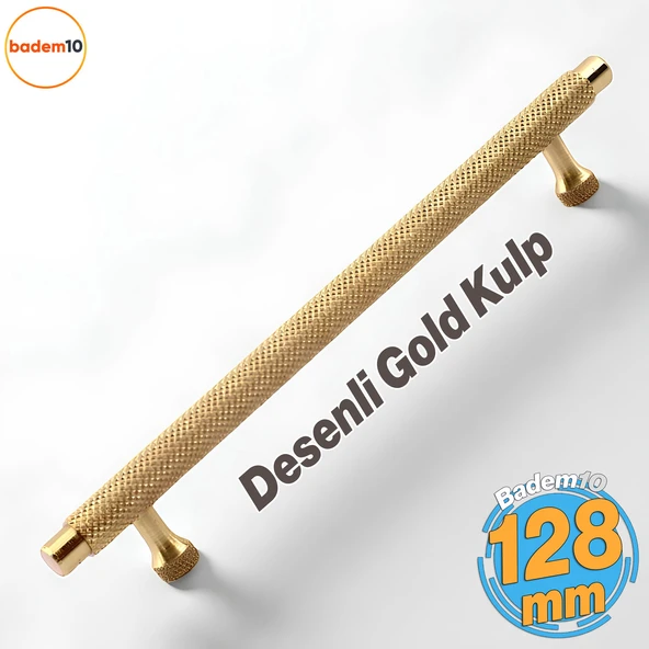 Martin Gold Metal Kulp 128 mm Mobilya Çekmece Mutfak Dolabı Dolap Modern Kapak Kulpları Grip Desen ürün görseli