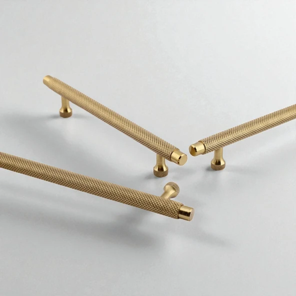 Martin Gold Metal Kulp 224 mm Mobilya Çekmece Mutfak Dolabı Dolap Modern Kapak Kulpları Grip Desen - Resim 5
