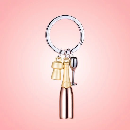 Metalmorphose Şampanya Kadeh Anahtarlık Rose - Resim 5