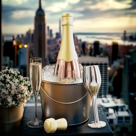 Metalmorphose Şampanya Kadeh Anahtarlık Rose - Resim 4