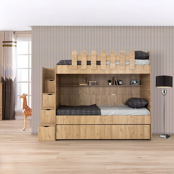 EVİMŞAH 90 190 3 LÜ YAVRU YATAKLI RANZA - 2