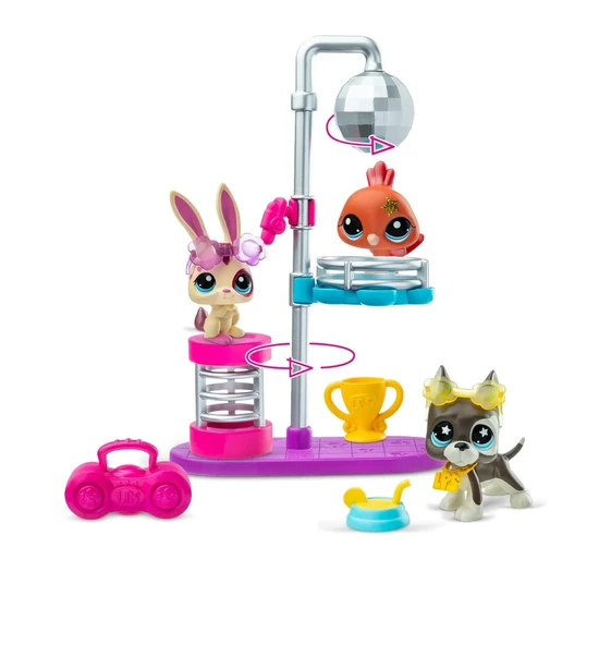 Littlest Pet Shop LPS Minişler Seri 3 Disco Nights Oyun Paketi Seti