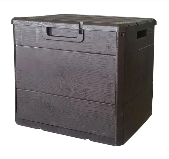 120 Litre Bahçe Depolama Sandığı Balkon Saklama Dolabı Kapaklı Plastik Sandık 50x45x50cm - 2