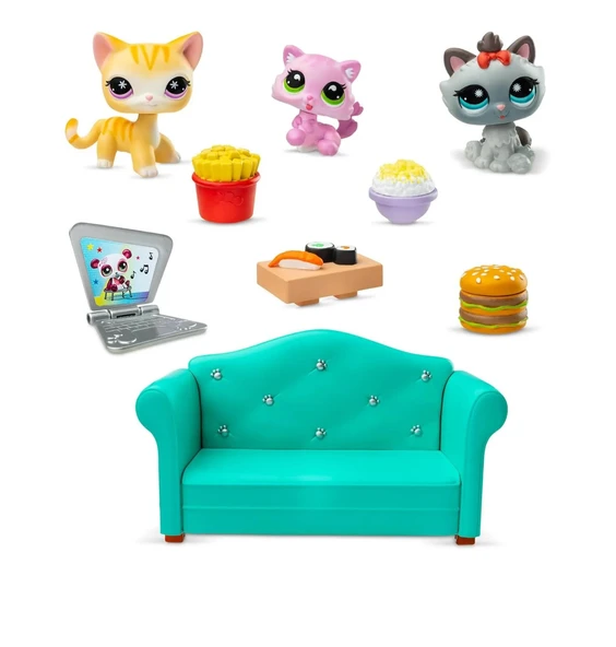 Littlest Pet Shop LPS Minişler Seri 3 Diner Dash Oyun Paketi Seti - 3