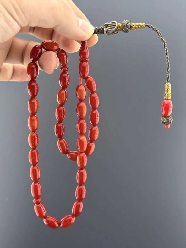 ÇUBUK KATALİN TESBİH 1000 AYAR HÜRREM KAZAS BEYZİ KESİM 8,5x13,5mm - 4