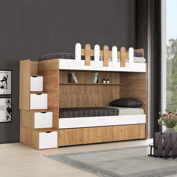 EVİMŞAH 90 190 3 LÜ YAVRU YATAKLI CEVİZ / BEYAZ RANZA