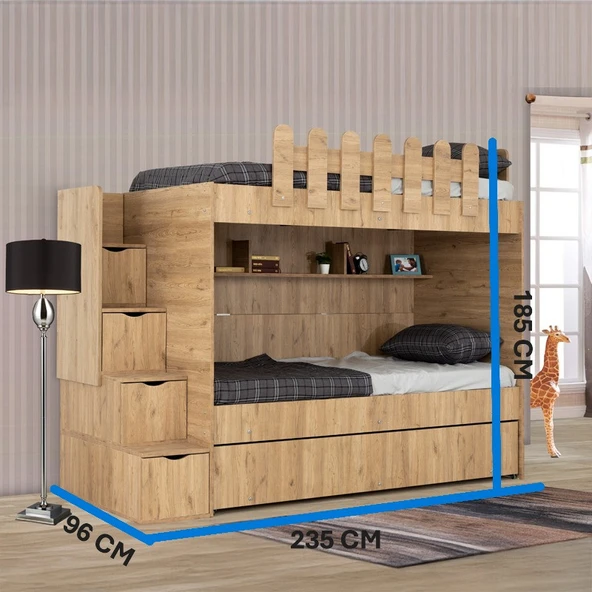 EVİMŞAH 90 190 3 LÜ YAVRU YATAKLI RANZA - 6