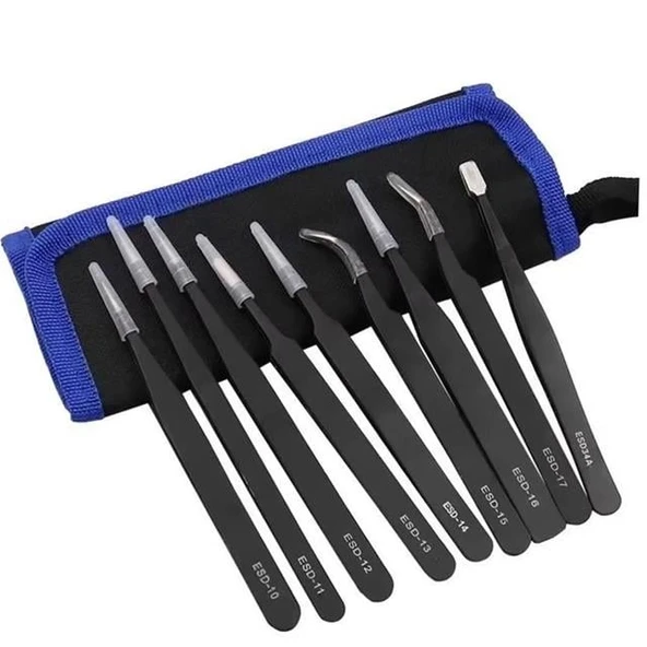 Powermaster PM-26646 Esd 9in1 Antistatik Hassas Paslanmaz Çelik Tamir Cımbız Seti - 2