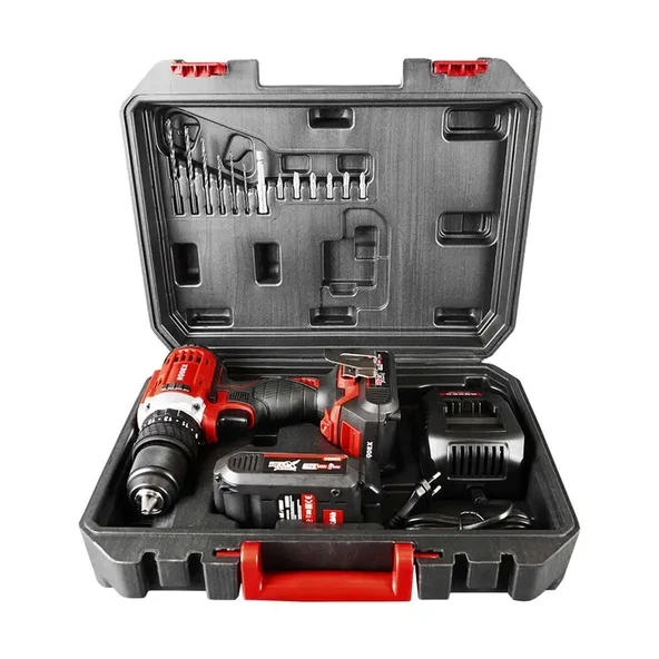 Rodex Akülü Darbeli Matkap 50NM-13mm-2 Vites 2x2A.H Akü+13 Parça Aksesuar Set - 3