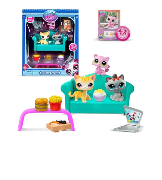 Littlest Pet Shop LPS Minişler Seri 3 Diner Dash Oyun Paketi Seti