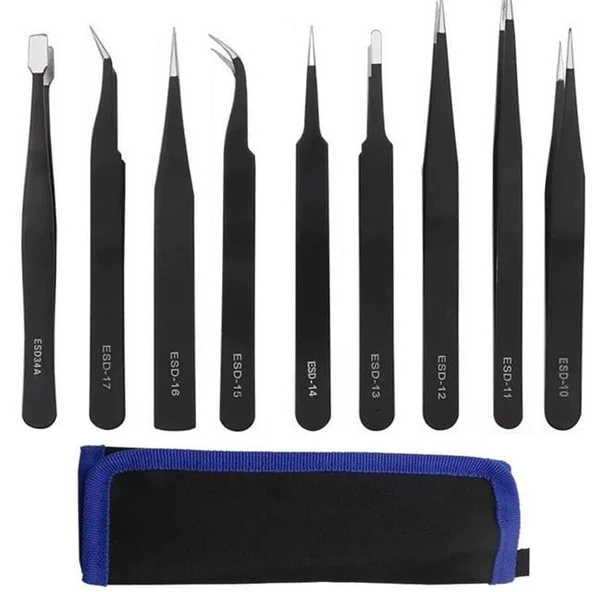 Powermaster PM-26646 Esd 9in1 Antistatik Hassas Paslanmaz Çelik Tamir Cımbız Seti - 3