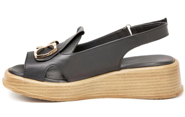 MAMMAMİA D25YS-2780 GÜNLÜK KADIN DERİ SANDALET - 3