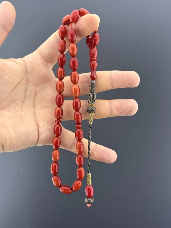 ÇUBUK KATALİN TESBİH 1000 AYAR HÜRREM KAZAS BEYZİ KESİM 8,5x13,5mm - 2