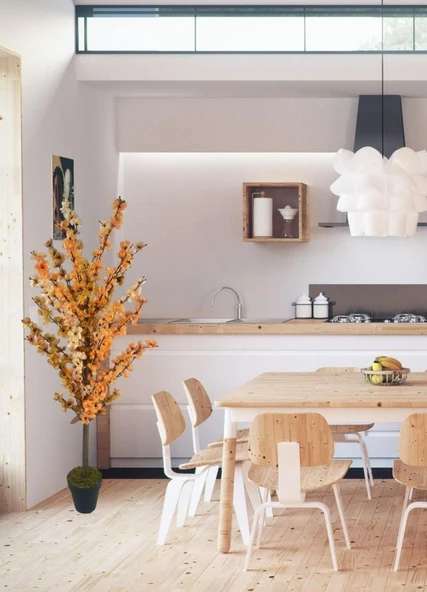 Nettenevime Yapay Ağaç Pastel Soft Tonlar 3 Renk Japon Kiraz Çiçeği Bahardalı Ağacı Sakura Çiçeği Çalılı 125cm - Resim 3