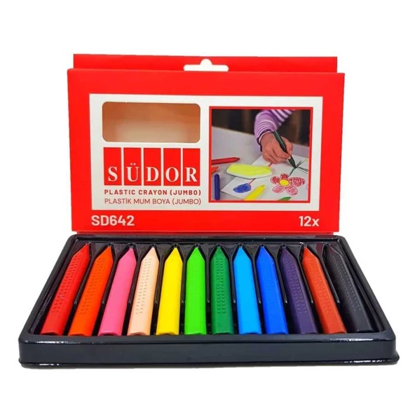 12'Lİ Jumbo Plastik Üçgen Mum Boya