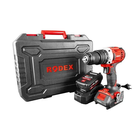 Rodex Akülü Darbeli Matkap 50NM-13mm-2 Vites 2x2A.H Akü+13 Parça Aksesuar Set - 2