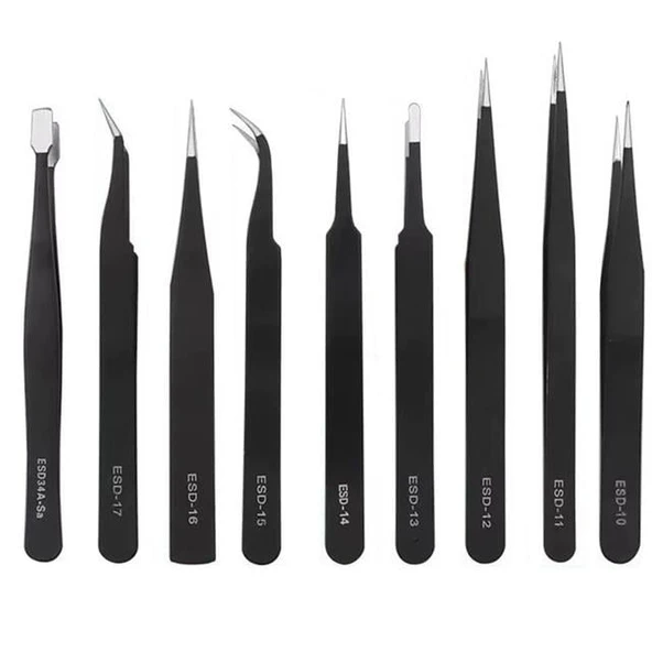 Powermaster PM-26646 Esd 9in1 Antistatik Hassas Paslanmaz Çelik Tamir Cımbız Seti