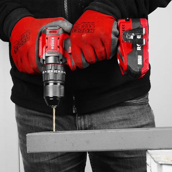 Rodex Akülü Darbeli Matkap 21V 2.0 AH LI-ON Çift Batarya RDX3404 - 6