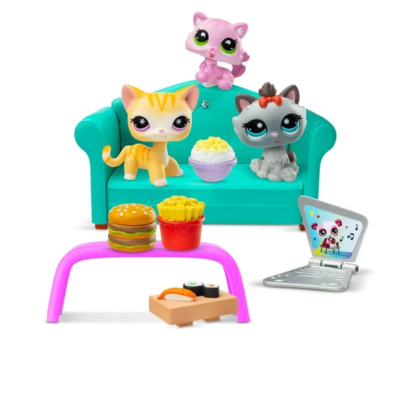 Littlest Pet Shop LPS Minişler Seri 3 Diner Dash Oyun Paketi Seti - 5