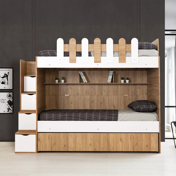 EVİMŞAH 90 190 3 LÜ YAVRU YATAKLI CEVİZ / BEYAZ RANZA - 2