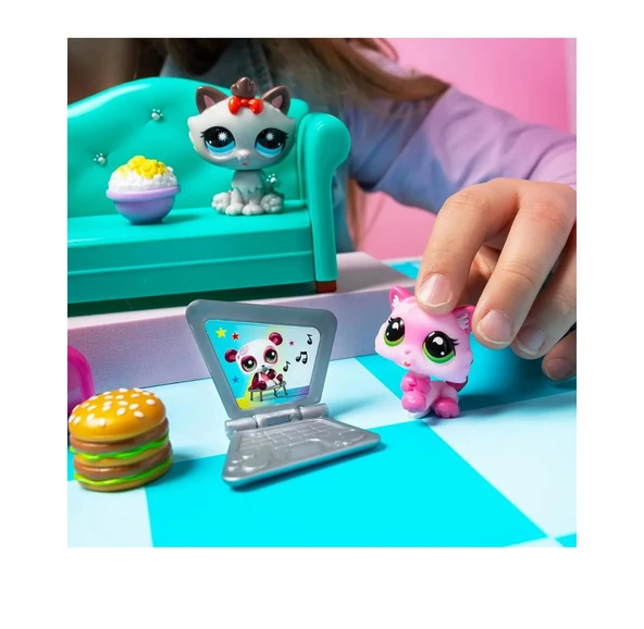 Littlest Pet Shop LPS Minişler Seri 3 Diner Dash Oyun Paketi Seti - 4