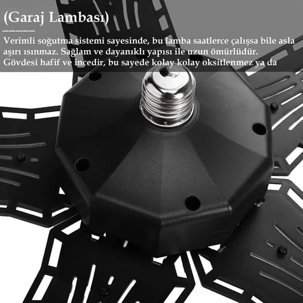 Ledx Ayarlanabilir Açılı 3 Kanatlı 72 Smd Ledli Galaxy Projektör Işığı 40W 4400 Lumen E27 32cm - 3