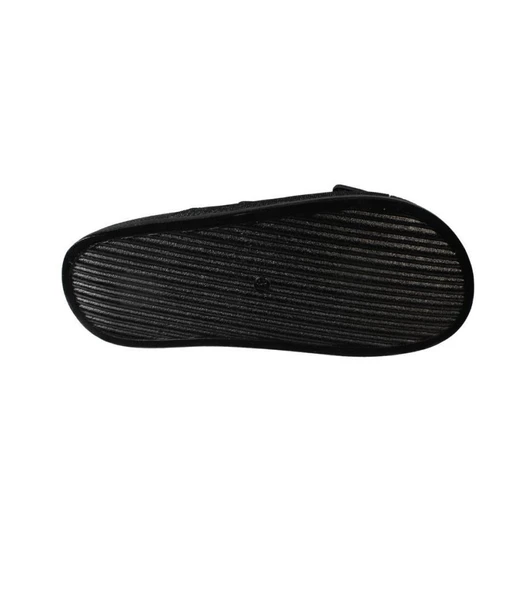 YAZKIŞ Kadın Siyah platin Çift Tokalı parlak Kumaş Terlik - Resim 9