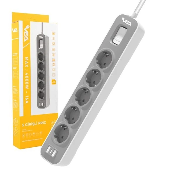 Vea VE-NOVA105 A Class 5'li Anahtarlı 1.5 Metre Akım Korumalı Priz - 4