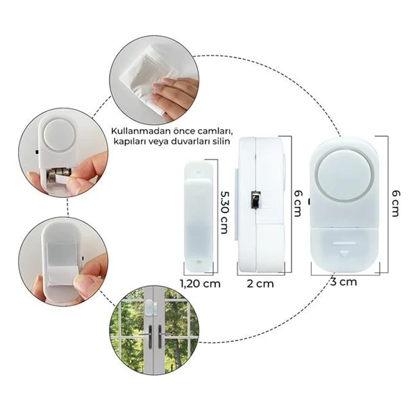 PowerMaster PM-17795 Mini Manyetik Pencere Ve Kapı Güvenlik Alarmı - 2